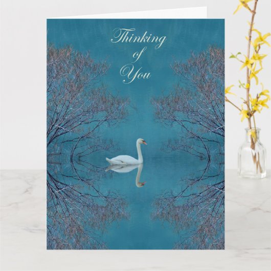 Mute Swan Karte (Gelbe Blume)