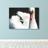 Mute Swan Macro Foto Kunst, Dichtung und Musik Leinwanddruck (Insitu (Holzboden))