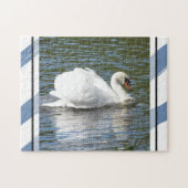 Mute Swan mit Blue Stripes Jigsaw Puzzle (Horizontal)