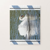 Mute Swan mit Blue Stripes Jigsaw Puzzle (Vertikal)