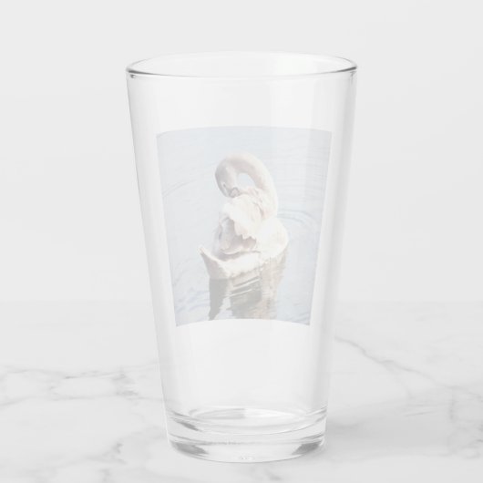 Mute Swan Preening Glas (Rückseite)