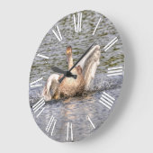 Mute Swan Wildlife Wasservögel Foto Große Wanduhr (Winkel)