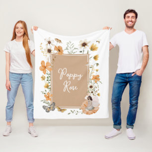 Mute Terracotta Wildblume Fairy Baby Girl Fleecedecke