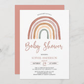 Mute Tones Boho Rainbow Baby Shower Einladung (Vorne/Hinten)