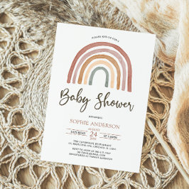 Mute Tones Boho Rainbow Baby Shower Einladung