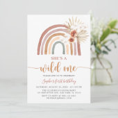Mute Tones Boho Regenbogen Pampas Grass Wild 1 1. Einladung (Stehend Vorderseite)