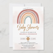 Mute Tones Pastel Boho Rainbow Baby Shower Einladung (Vorderseite)