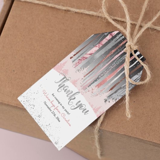 Mute Tones Silver Snowy Mystic Wood Geburtstag Geschenkanhänger