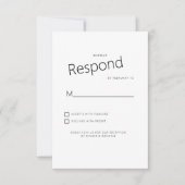 Mute tropische Palm White Wedding RSVP Karte (Vorderseite)