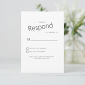 Mute tropische Palm White Wedding RSVP Karte (Stehend Vorderseite)