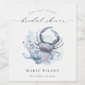 Mute Unterwasser-Krebskorbe Nautisches Brautparty Weinetikett (Einzelnes Label)