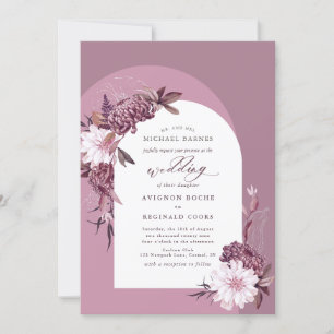 Mute Violet Dusty Lila Blumenarschenhochzeit Einladung