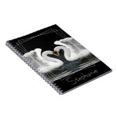 Mute White Swan Mirror Image Animal Fotografy Notizblock (Rechte Seite)