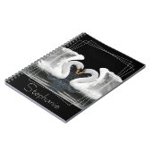 Mute White Swan Mirror Image Animal Fotografy Notizblock (Linke Seite)