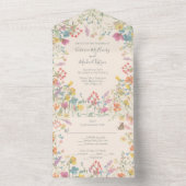 Mute Wildblume Delicate Boho Floral Wedding All In One Einladung (Innen Boden)