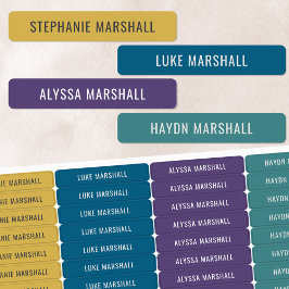 Mute Winter Colors Kids Waterproof Name Labels Etiketten