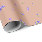 Muted Apricot Balloon Flower Floral Pattern Geschenkpapier (Rolleneckpunkt)