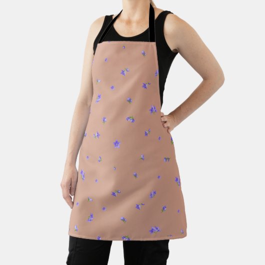 Muted Apricot Balloon Flower Floral Pattern Schürze (InSitu)
