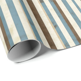 Muted Blue and Cream Striped Vintage Gift Wrap  Geschenkpapier