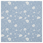 Muted Blue And White Wildflower Pattern Stoff (Muster)
