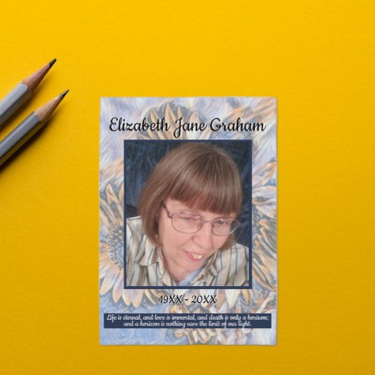 Muted Blue Sunflower Art | Photo | Funeral     Programm