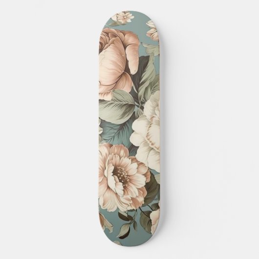 Muted Botanical Dream Skateboard (Vorderseite)
