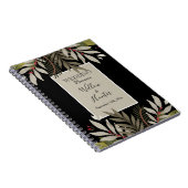 Muted Botanicals on Black Wedding Planner Notizblock (Rechte Seite)