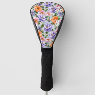 Muted Colorful Flowers Boho flower  Golf Headcover