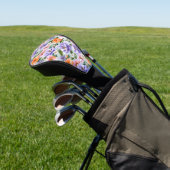 Muted Colorful Flowers Boho flower  Golf Headcover (In SItu)