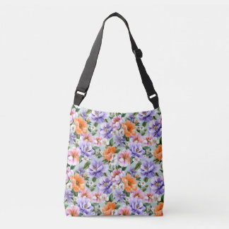 Muted Colorful Flowers Boho flower  Tragetaschen Mit Langen Trägern