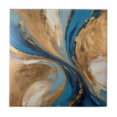 Muted Copper and blue marble abstract Fliese (Vorderseite)