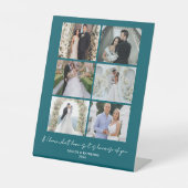 Muted Deep Teal 6 Photo Collage Valentine’s Sockelschild (Vorderseite)