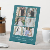 Muted Deep Teal 6 Photo Collage Valentine’s Sockelschild (In SItu)