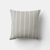 Muted Distressed Blue Farmhouse Ticking Stripe Kissen (Rückseite)