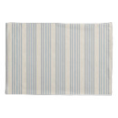 Muted Distressed Blue Farmhouse Ticking Stripe Kissenbezug (Rückseite)