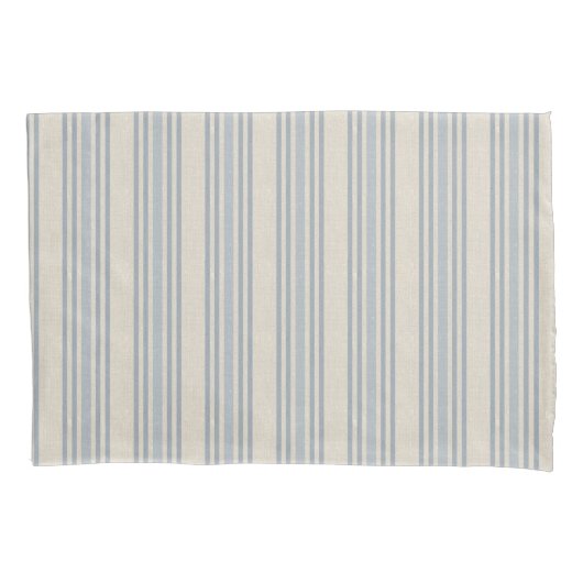 Muted Distressed Blue Farmhouse Ticking Stripe Kissenbezug (Vorderseite)