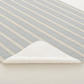 Muted Distressed Blue Farmhouse Ticking Stripe Sherpadecke (3/4)