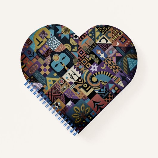 Muted Earthy Folk Art Patchwork Quilt Notizblock (Vorderseite)