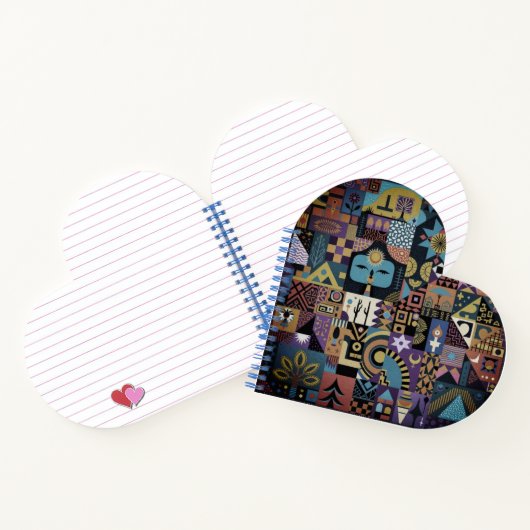 Muted Earthy Folk Art Patchwork Quilt Notizblock (Innenseite)