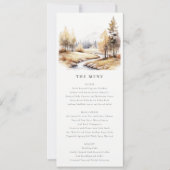 Muted Fall Autumn Landscape Wedding Menu Card Einladung (Vorderseite)