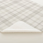 Muted Farmhouse Beige Plaid Sherpadecke (3/4)