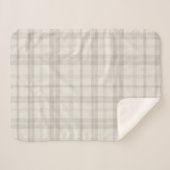Muted Farmhouse Beige Plaid Sherpadecke (Vorderseite (Horizontal))