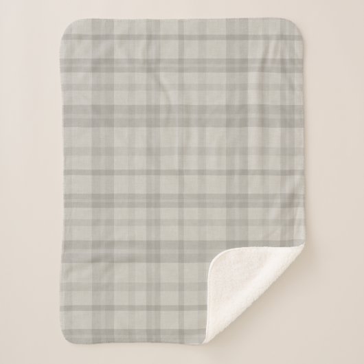 Muted Farmhouse Gray Plaid Sherpadecke (Vorderseite)