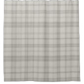 Muted Farmhouse Gray Plaid w/ Linen Texture Duschvorhang (Vorderseite)