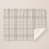 Muted Farmhouse Taupe Plaid Sherpadecke (Vorderseite (Horizontal))