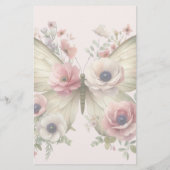 Muted Floral Butterfly Briefpapier (Rückseite)