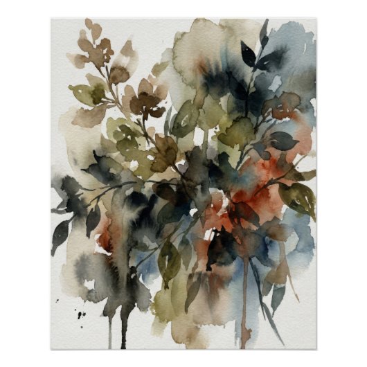 Muted Forest Watercolor Poster (Vorderseite)