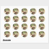 Muted Gecko Retro Portrait Runder Aufkleber (Blatt)
