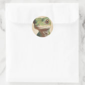 Muted Gecko Retro Portrait Runder Aufkleber (Tasche)