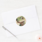 Muted Gecko Retro Portrait Runder Aufkleber (Umschlag)